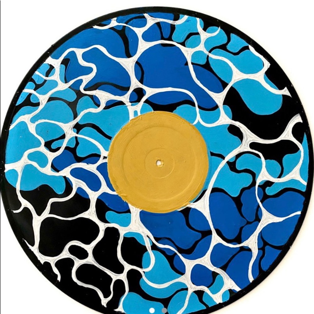 Hand painted retro vintage vinyl